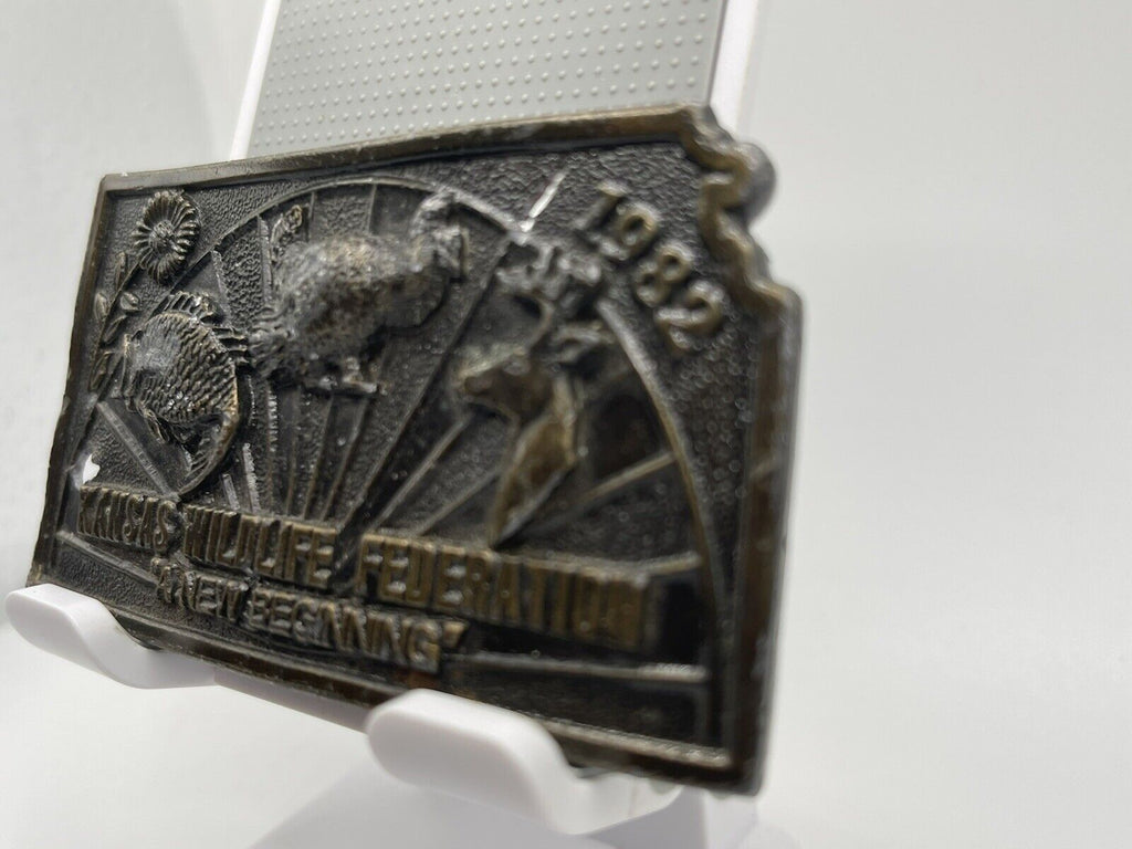 1982 Kansas Wildlife Federation Vintage Belt Buckle