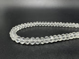 925 Sterling Silver Crystal FacetedGlass Beaded Necklace Handmade 20”