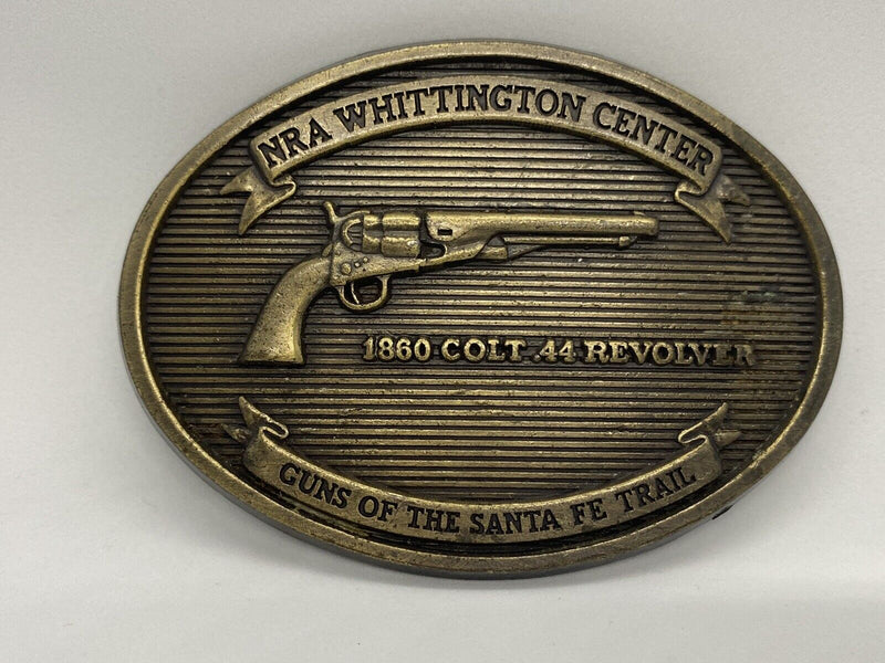 NRA Whittington Center 1860 Colt .44 Revolver Brass Belt Buckle