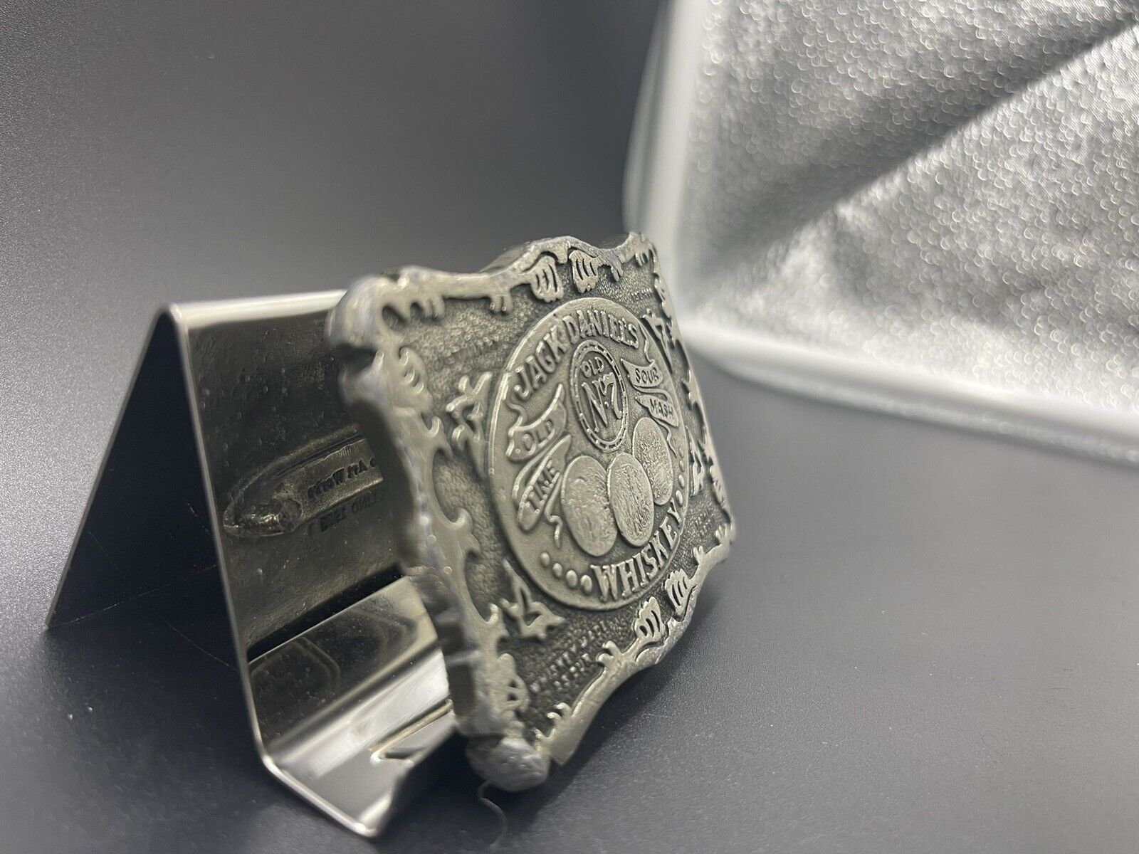 VTG JACK DANIEL'S No 7 Belt Buckle - Wyoming Studio Art Works - James Lind 1973