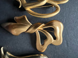 Vintage Signed Brush Gold Large Brooch  Jewelry Lot Of 4pcs