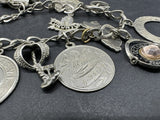 Vintage Sterling Silver Charm Travel Multi Charms 32Gs 7" Long