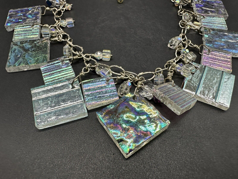 Abalone Shell Gemstone Sterling Silver Jewelry Necklace 22”