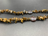 Vintage Tiger Eye Nugget Bead Pendant Necklace 21"