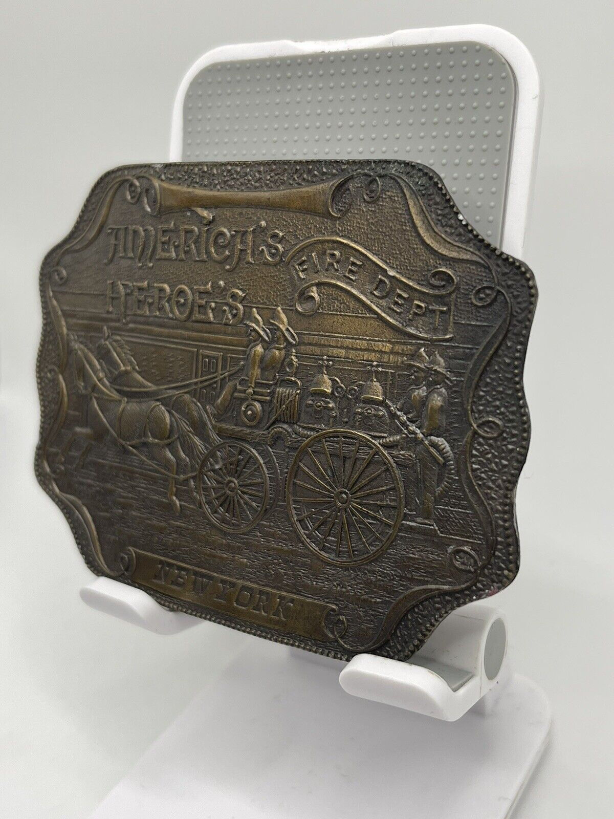 America's Heroes Boston Fire Department Metal Belt Buckle