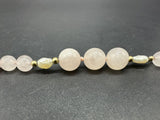 14k Yellow Gold Bracelet Natural Crystal/Rose Quartz