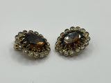 Vintage Elegant Rhinestone JULIANA? Clipon EARRINGS 1"