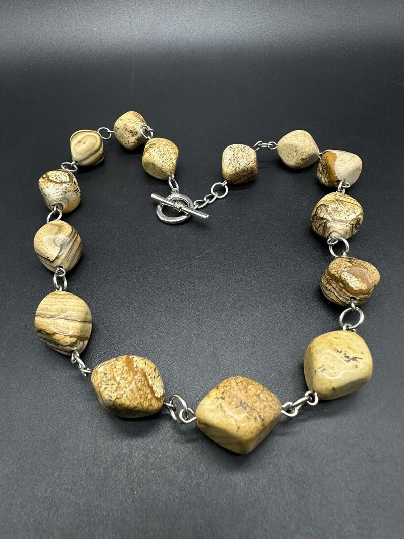 Jasper? Beaded Stone Necklace 18”