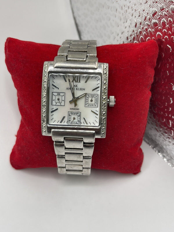 Anne Klein AK Diamond Quartz 10/7911 6P29 Watch Mother of Pearl Dial New Battery