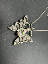 Navajo Butterfly Vintage Estate 925 Sterling Silver 16in Necklace 7Gs