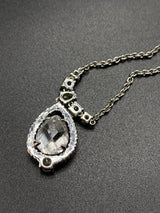 Vintage Givenchy Signed  Crystal Rhinestone Pendant Necklace 16-20" Long