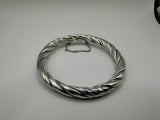 925 Sterling Silver Twisted Bangle Safety Chain Bracelet 19.8Gs