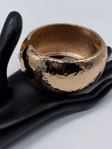 New Hammered Copper Tone Chunky Hinged Clamper Bangle Bracelet