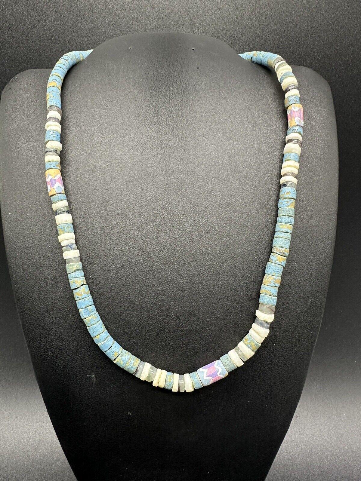 Vintage Tribal Bead Ethnic Necklace 16” 13Gs