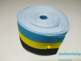 GROSGRAIN RIBBON Multi Color STRIPES Turquoise Yellow Black 1.5" Wide 20 Yards