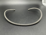 Beautiful Elegant Sterling Silver 925 Braid Woven Choker Necklace 16"
