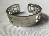 SALISBURY FINE METAL ARTISANS Monogram "KML" PEWTER CUFF BRACELET