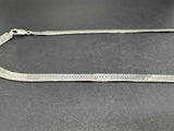 Real Solid 925 Sterling Silver Herringbone Chain Necklace Made in Italy 20g