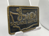 Washington State Square Dancer Solid Brass Belt Buckle Handmade 1981