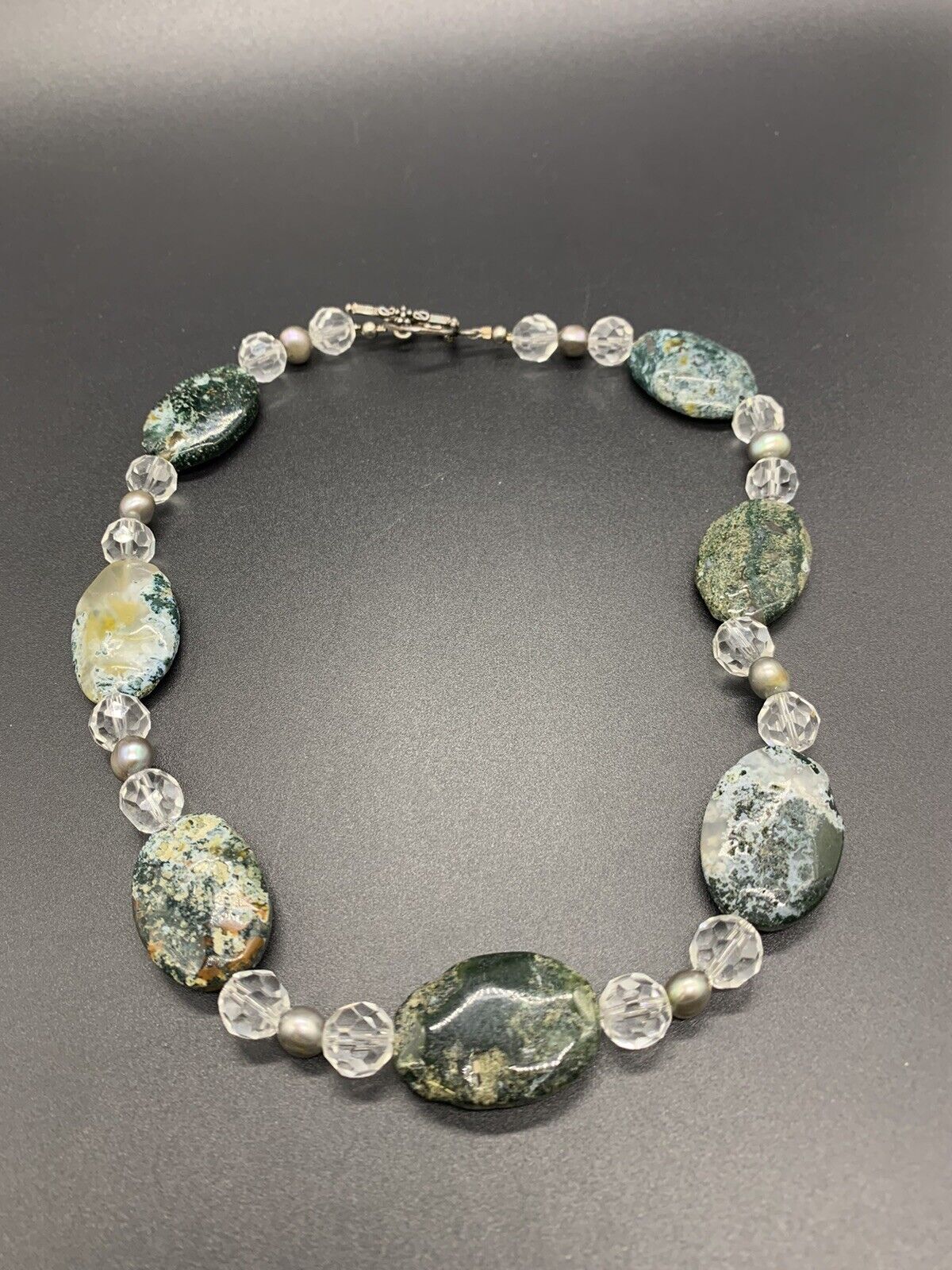 Polished & Cut Polychrome Jasper Necklace, Desert Jasper, unique design & clasp
