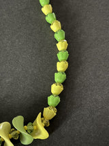 Vintage Plastic Lime Green/Yellow Choker Necklace 18” Long
