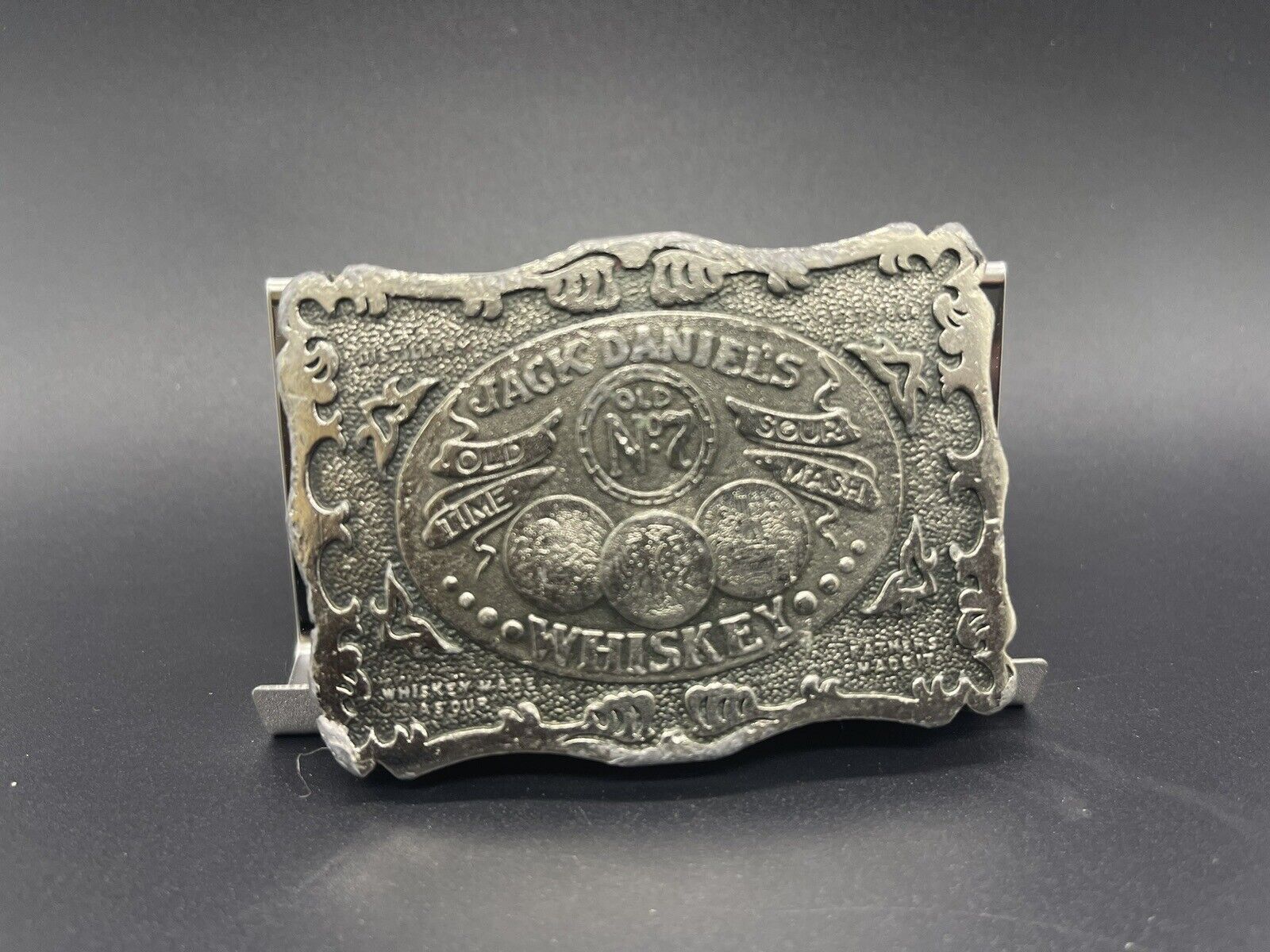 VTG JACK DANIEL'S No 7 Belt Buckle - Wyoming Studio Art Works - James Lind 1973