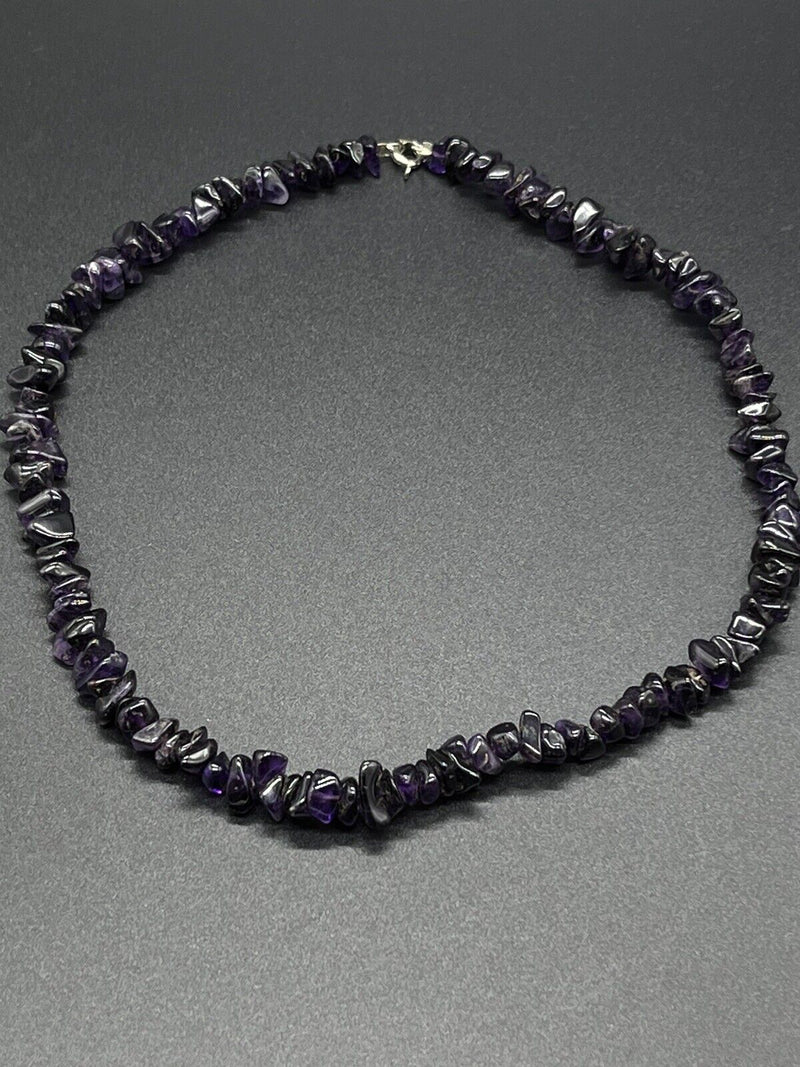 Amethyst Beaded Nugget and Necklace 18” long