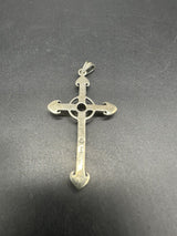 VINTAGE 925 Sterling Silver Amethyst Cross Pendant 4Gs~2”