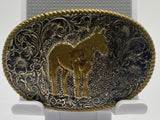 Vintage Crumrine Horse Belt Buckle