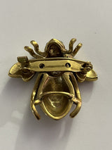 Vintage Bee gold tone large brooch pin 1.5”