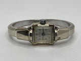 Vintage Benrus Cuff Watch 10K White Rolled Gold Plated