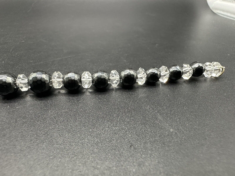14k Elegant Faceted Pyrite Crystal Gemstone Bead Necklace 18" Long