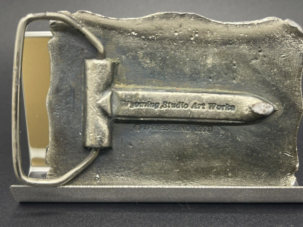 VTG JACK DANIEL'S No 7 Belt Buckle - Wyoming Studio Art Works - James Lind 1973