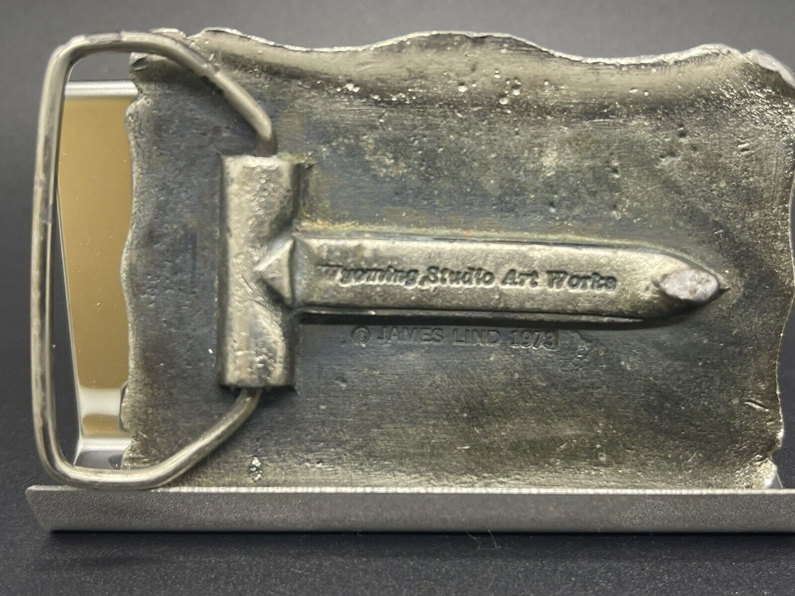VTG JACK DANIEL'S No 7 Belt Buckle - Wyoming Studio Art Works - James Lind 1973