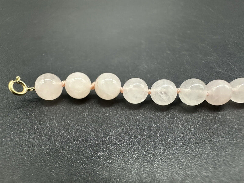 14k Yellow Gold Bracelet Natural Crystal/Rose Quartz