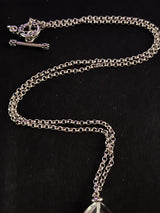 STERLING SILVER Crystal Rock NECKLACE 23” W/Bracelet 7.5” Set