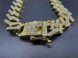 10MM Iced Square Miami Cuban Link Gold Plated 22” Cubic Zirconia Necklace