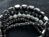 Silpada Hematite 5 Strand Foiled Glass Bead Sterling Silver "Hailstone" Bracelet