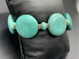 Handmade Faux turquoise stretchable bracelet