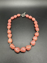 Vintage Beaded Coral Colored Acrylic Necklace 16”