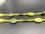 Vintage Green Stone Necklace 57Gs  30”