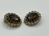 Vintage Elegant Rhinestone JULIANA? Clipon EARRINGS 1"