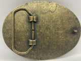 Vintage Original "Running Strong For American Indian Youth" Brass Belt Buckle