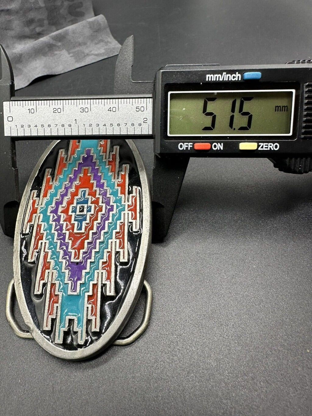 1993 GAP Multi-Color Navajo Geometric Graphic Belt Buckle