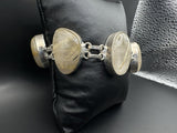 Charm Golden Rutile Quartz Bracelet, Natural Gemstone 925 7"long
