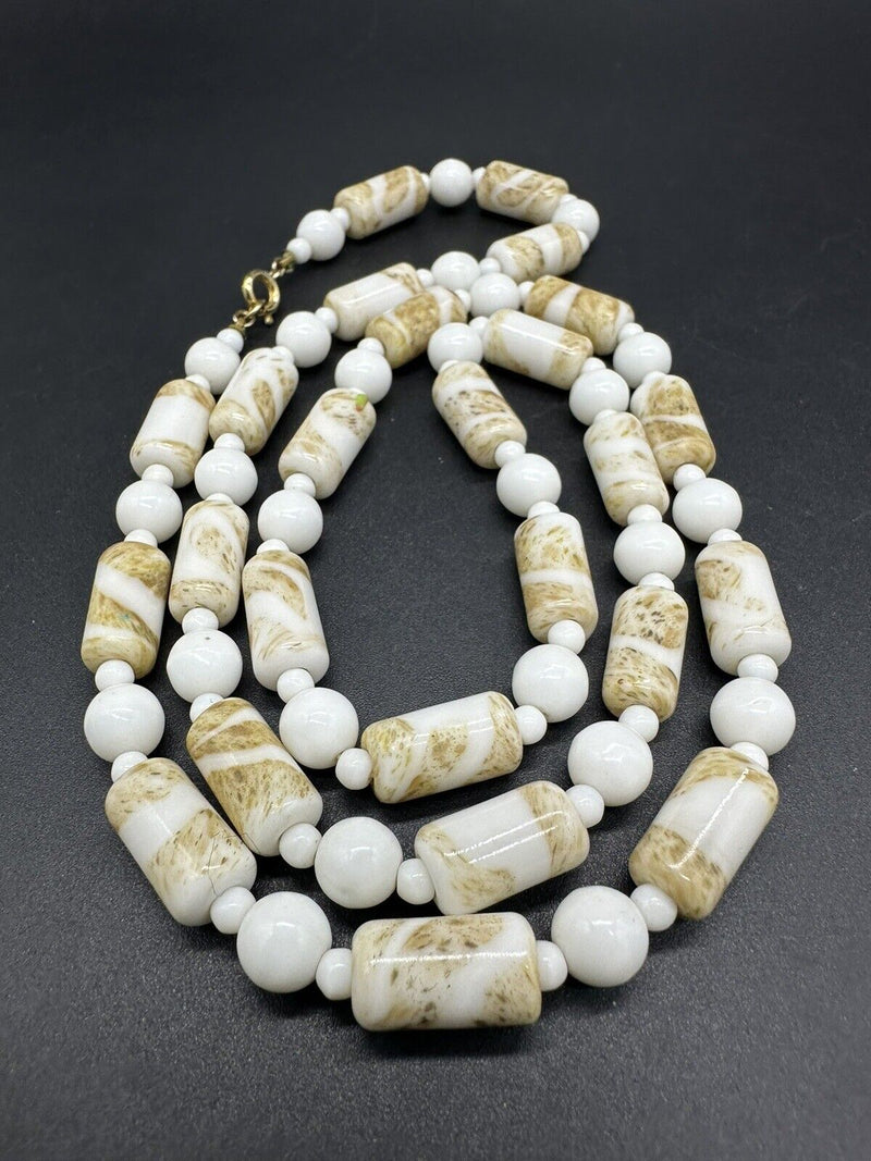 Large Vintage Ceramic Beaded Statement Necklace 30”