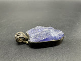 Vintage Sterling Silver 925 Raw Tanzanite Pendant 9Gs 1.5"