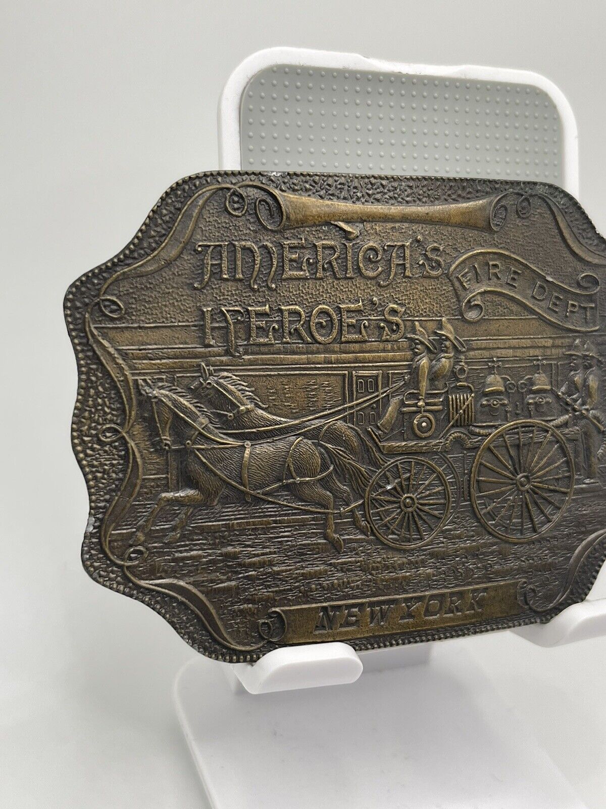 America's Heroes Boston Fire Department Metal Belt Buckle