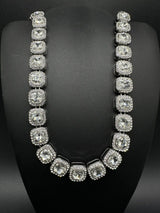 Men Women baguette diamonds Chain Necklace  Width Square Chain Iced Out 18”