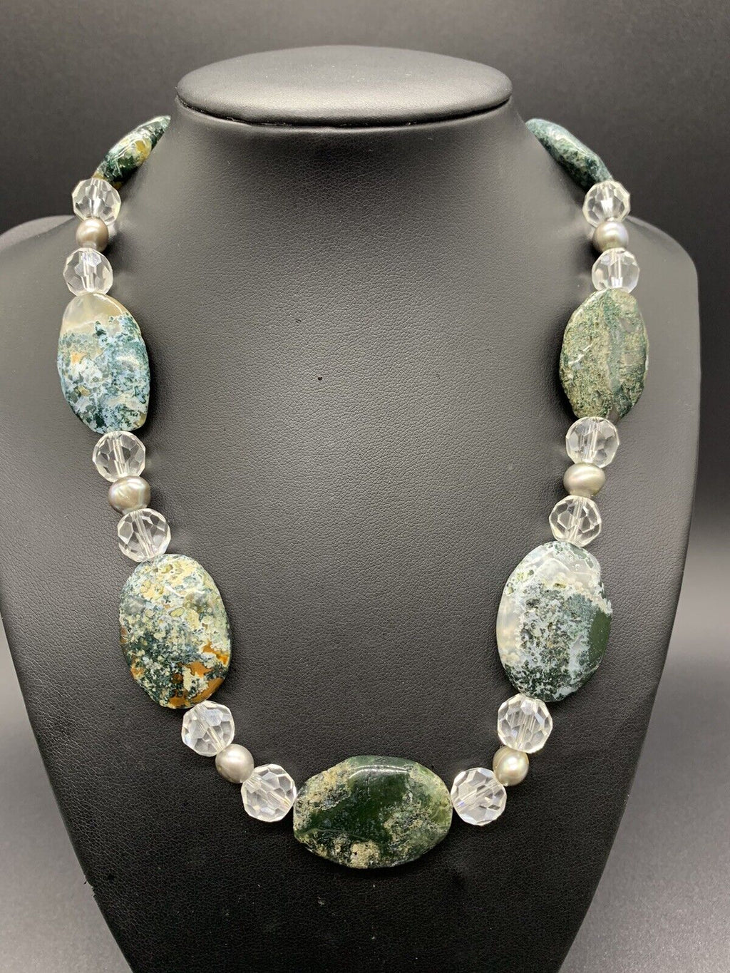 Polished & Cut Polychrome Jasper Necklace, Desert Jasper, unique design & clasp